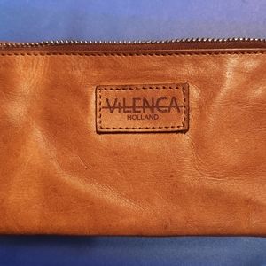 VILENCA Holland Cognac Leather Bifold Clutch Wallet